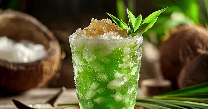 Indonesian Cendol Traditional Refreshment Drink 
