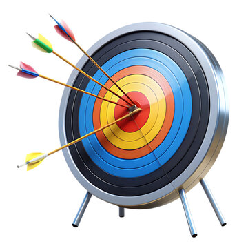 Colorful Archery Target Arrows Bullseye Success Goal 3d aim shot sport rings design vector