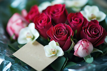 Fototapeta premium Vibrant Bouquet of Roses for Valentines Day Celebration