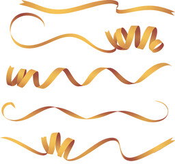 Obraz premium Golden Ribbons Elegant Design Elements Set Vector Illustration Premium Quality Graphic Resource for Festive Decoration Projects Perfect for Invitations Cards and Banners High Resolution Download 