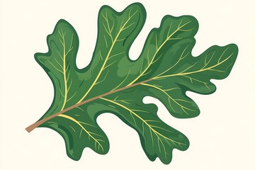 Fototapeta premium Stunning Green Oak Leaf Illustration