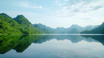Serene Lake Mountain Reflection