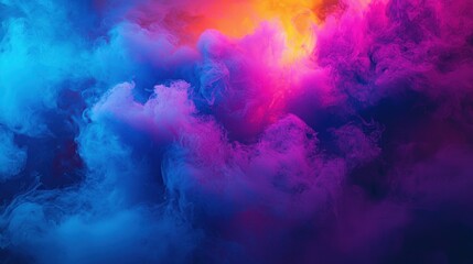 Obraz premium Abstract Colorful Ink Cloudscape: A Vivid Symphony of Hues