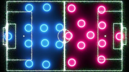 Soccer formations tactic strategy playbook, blue and red teams - Powered by Adobe