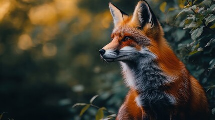 Fototapeta premium Majestic red fox in its natural habitat.
