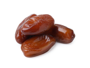 Tasty sweet dried dates isolated on white