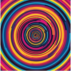 Abstract colorful concentric circles.
