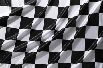 Obraz premium Checkered finish flag as background, top view