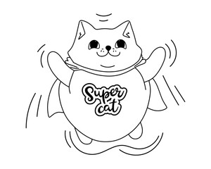 Super Cat. Cartoon character. Vector.