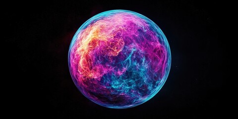 Obraz premium Energetic Cosmic Sphere Glowing In Vivid Hues