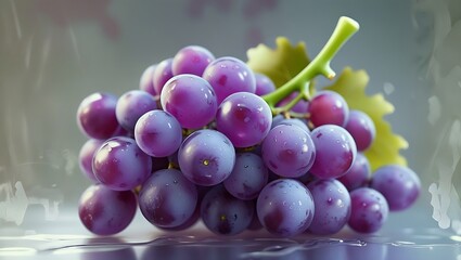 luster of purple grapes is pictured on a light background