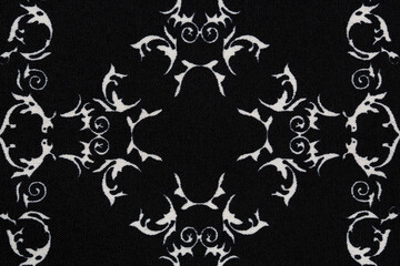 Black material in abstract pattern a background