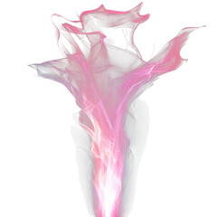 Fototapeta premium Ethereal pink smoke swirling upwards against a dark background.