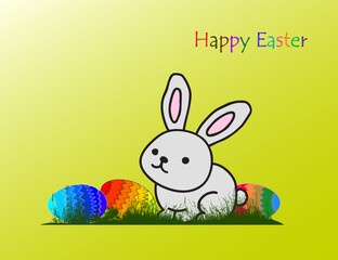 easter bunny with eggs