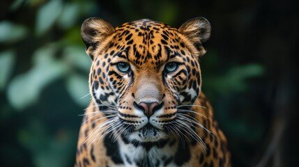 Obraz premium Majestic jaguar stares intensely.