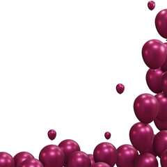 3D Burgundy Balloons