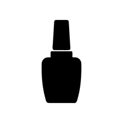 Black nail polish bottle silhouette icon vector illustration design on white background.