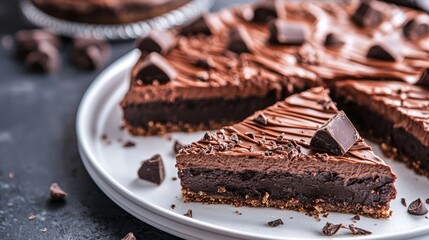 dessert photography of chocolate pies on white plate