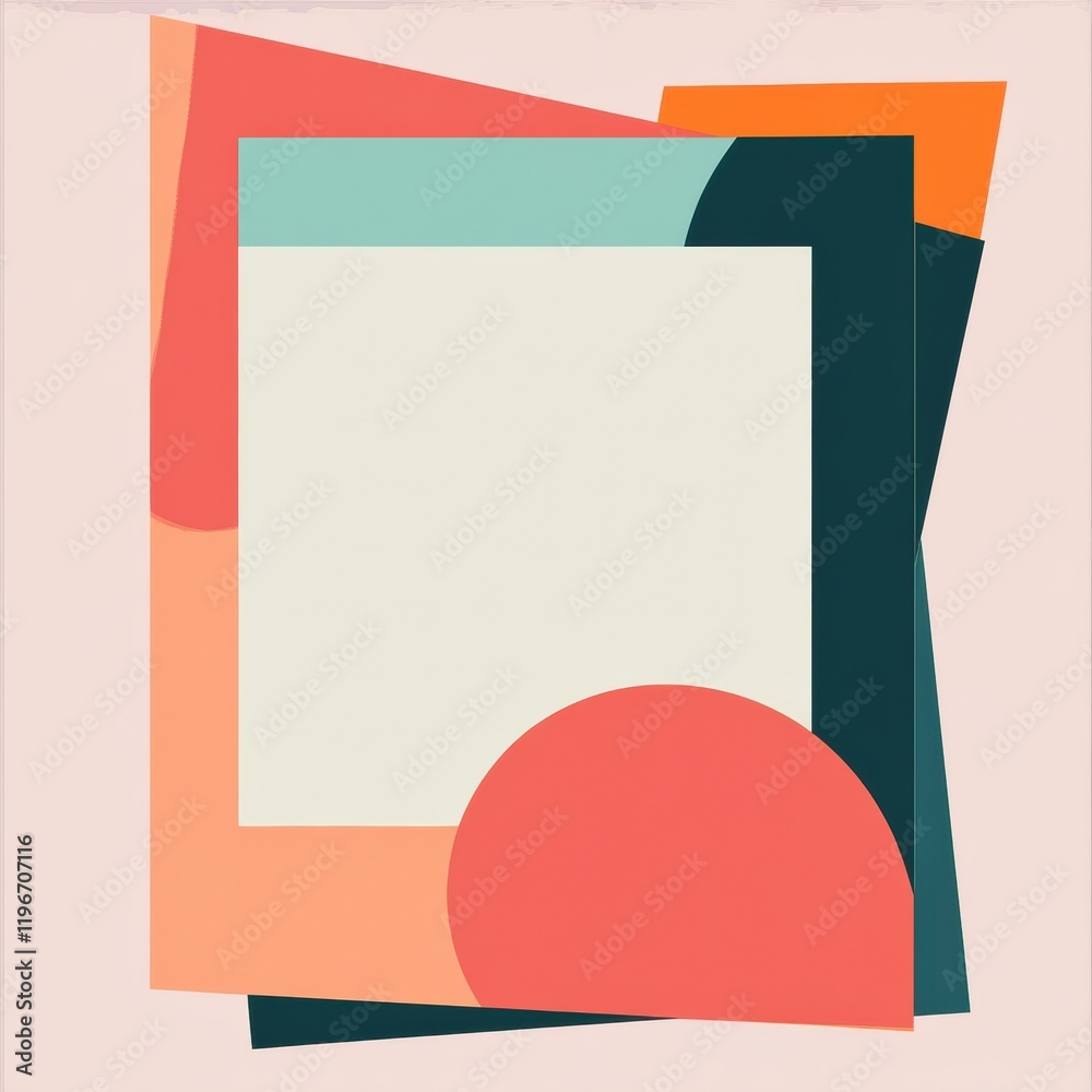 Aufkleber Creative abstract background featuring geometric shapes with plenty of copy space for messaging or design. Generative AI