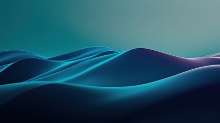 Obraz premium Abstract Teal and Purple Rolling Hills Digital Art