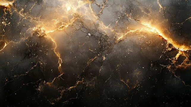 Black texture background with golden lights
