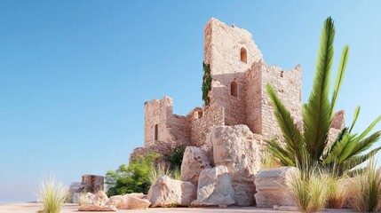 Obraz premium Ancient Stone Ruins under Sunny Sky
