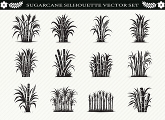Fototapeta premium Sugarcane Silhouette Clipart - Design Resources