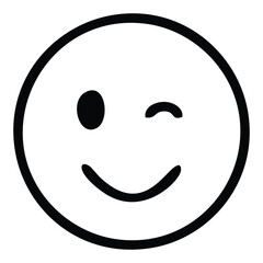 Set of vector smiley icons. Emoticons. wink emotion