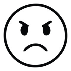 Set of vector smiley icons. Emoticons. angry emotion