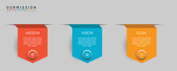 Mission, vision, values, graphic design template. eps 10 on white background, Can be used for presentation workflow layout, banner, process, diagram, flowchart,