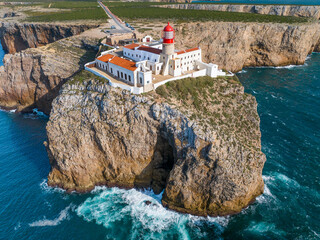 Farol do Cabo de São Vicente situado en el Cabo de San Vicente, freguesia de Sagres, municipio de...
