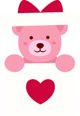 Valentine's Day Pink little teddy bear sitting in gift box icon.
Bear sitting in gift box flat vector illustration.
For celebrating Valentine's Day, wedding or birthday.
Valentine's Day icon element I