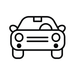 Sedan car, vehicle or automobile front view icon for apps and websites