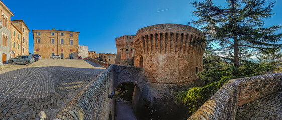 Mondavio, Italy - listed among the most beautiful villages in Italy, Mondavio displays a wonderful Old Town highlighted by the 15th-century castle and impressive defensive towers