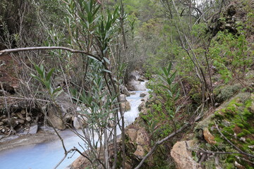 Mountain river hydrogen sulfide. High quality photo