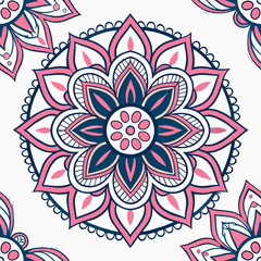 pattern with flowers vector  mandala