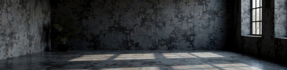 Empty concrete room, black background for products , template, black