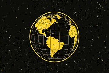 Fototapeta premium Golden Earth Globe in Cosmic Space