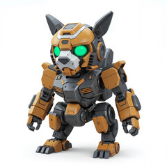 Advanced robot tiger mech toy - isolated on white background 