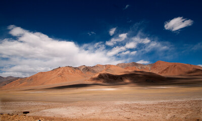 Sand dunes in Nubra valley in Himalayas. Hunder, Nubra valley, Ladakh