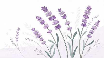 Naklejka premium Simple lavender flower illustration