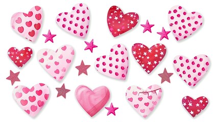 Fototapeta premium Valentine's Day hearts clip art