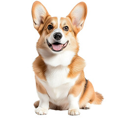 Corgi dog sitting isolated on white background