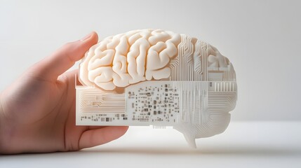 Surreal AI Human Brain Chip Fusion   Innovative Technology Concept