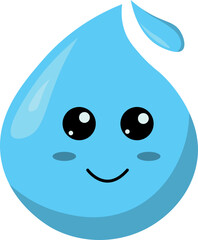 Cute Water Drop Character Decoration For Templet Element Design