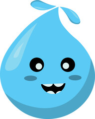 Cute Water Drop Character Decoration For Templet Element Design