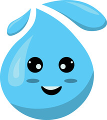 Cute Water Drop Character Decoration For Templet Element Design