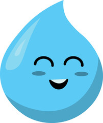 Cute Water Drop Character Decoration For Templet Element Design