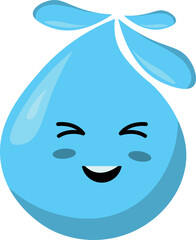 Cute Water Drop Character Decoration For Templet Element Design