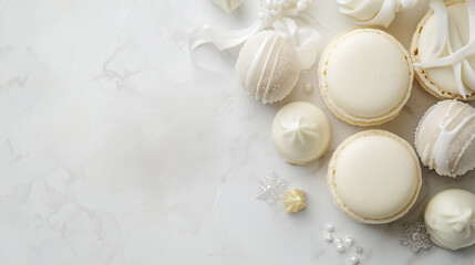 ホワイトデーの優雅なお返しマカロンギフト | 大理石テーブル